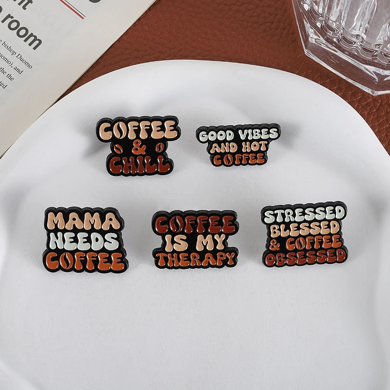 Pin Enamel Kutipan Huruf Kusto - Coffee Tea Name ulasan dan harga