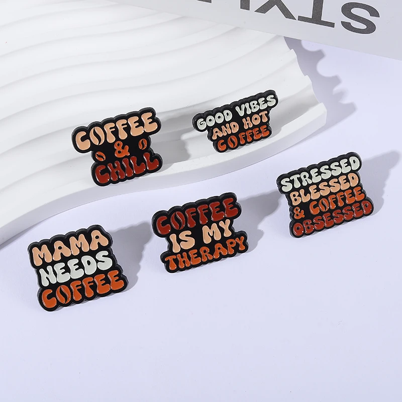 Pin Enamel Kutipan Huruf Kusto - Coffee Tea Name ulasan dan harga